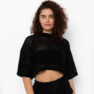 Los Angeles Apparel Crop Mesh Shirt
